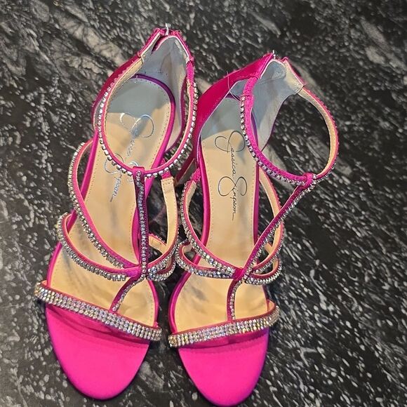 BRAND NEW JESSICA SIMPSON WOMEN'S SIDRA RHINESSTONE STILETTO HEEL SANDAL - Picture 2 of 16